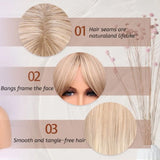 OKLULU  -  Blond Short ombre Straight Middle Part wigs Nature And Soft Synthetic Fiber Hair Wigs For Women For Daily Cosplay Party Use