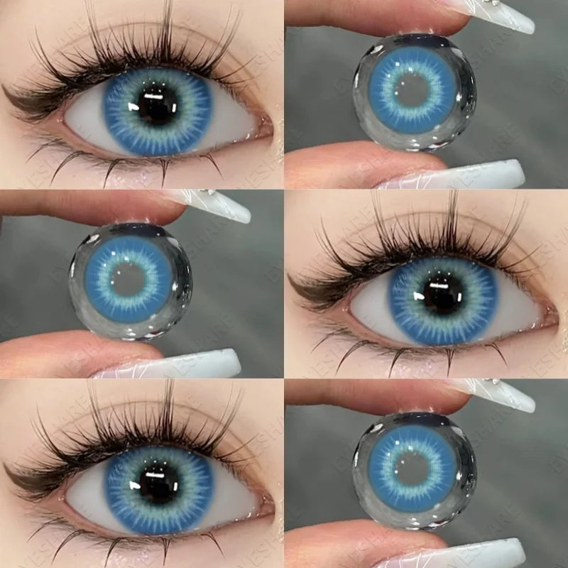 1Pair Colored Contact Lenses for Eyes Fast Delivery Brown Lenses Gray Pupils Lens Green Eye Lenses Blue Eye Lens Yearly