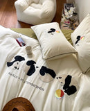 OKLULU  -  Fashion cute embroidery panda bedding set single double,twin full queen cotton home textile bed sheet pillow case quilt cover