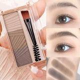 Oklulu Waterproof Eyebrow Powder Palette Makeup 3Color Lasting Matte Eyebrow Enhancer Natural Lasting Eye Shadow with Brush Cosmetics