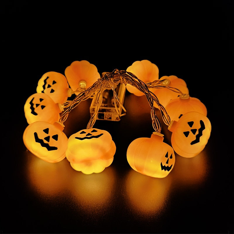 150cm 10LED Halloween LED String Lights Portable Pumpkin Ghost Skeletons Lights for Home Bar Halloween Party Decor Supplies