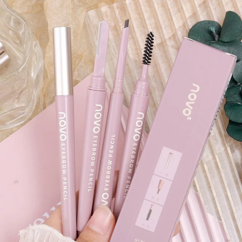 Oklulu 3 in1 Eyebrow Pencil Kit 5 Colors Ultra Thin Eyebrow Pens with Eyebrow Trimmer Brush Waterproof Eyebrow Tattoo Makeup Cosmetics