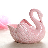 OKLULU Pink White Swan Multi-function Candlestick Flower Pot Wedding Gift Holder Ornament Home Decoration Storage Box For Candy Jewelry