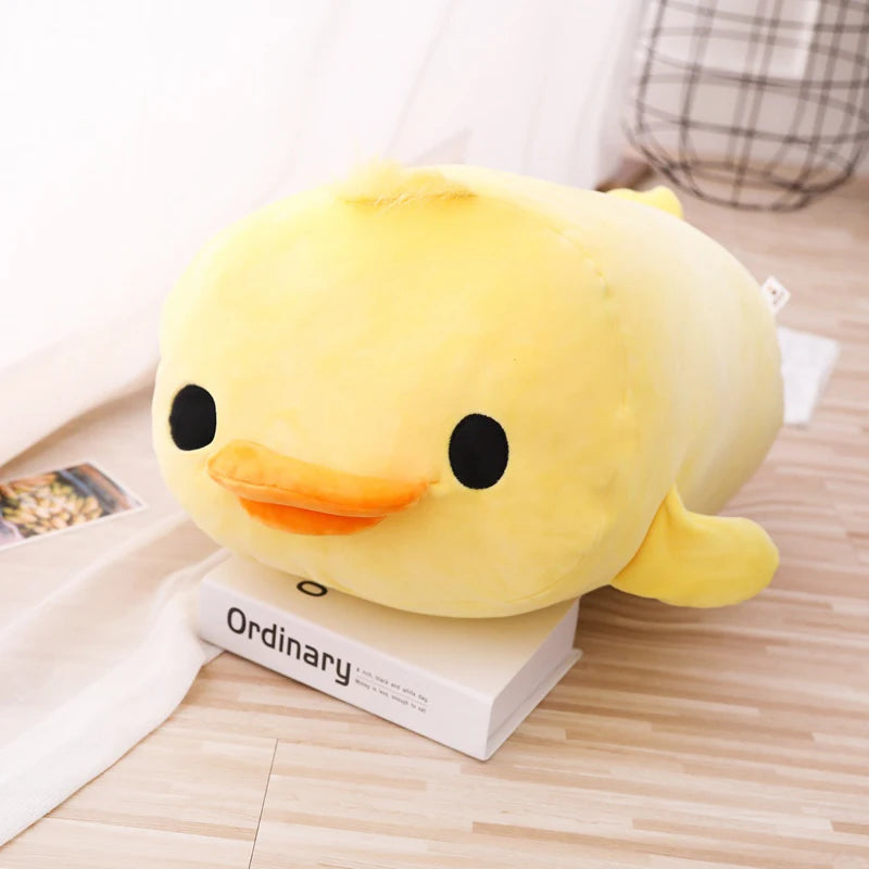 OKLULU Cute Down Cotton Lying Duck Stuffed Yellow Duck Plush Toy Soft Children Pillow Cushion Nice Christmas Gifts for Girls Room Decor