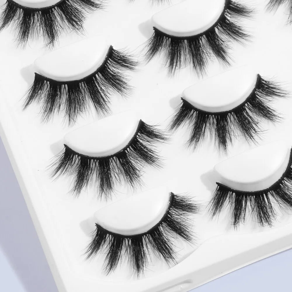 Oklulu 10 Pairs Eyelashes Extension Sexy False Eyealshes Natural Fluffy Faux Mink Lashes 3D Thick Volume Strips Lashes