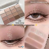 Oklulu Eyeshadow Palette Low Saturation Matte Pearlescent Fine Glitter Pseudo Vegan Makeup Clear Daily 16 Colors Eyeshadow