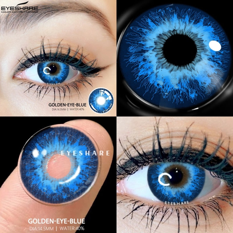 Color Contact Lenses For Eyes 2pcs Anime Cosplay Colored Lenses Blue Crazy Halloween Lenses Contact Lens Beauty Makeup