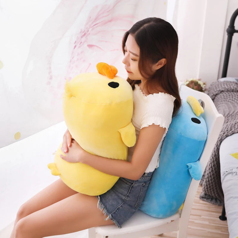 OKLULU Cute Down Cotton Lying Duck Stuffed Yellow Duck Plush Toy Soft Children Pillow Cushion Nice Christmas Gifts for Girls Room Decor