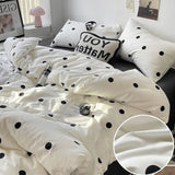 OKLULU Simple Style Bed Linen Set Skin-friendly Bedsheet Set Pillowcase Brushed Bedclothes Single/Full/Queen/King Size Bedding Set