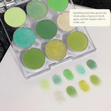 Oklulu Long-lasting Fresh And Retro Anti Pollution Eye Shadow High Color Rendering Blue-green Eye Shadow Eyes Makeup Tool Palette