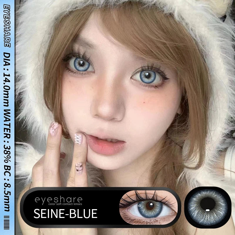 OKLULU  -  1Pair New Color Contact Lenses for Eyes Natural Black Yearly Use Lenses Blue Multicolored Contact Lens Gray Pupils Lens