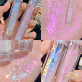 Oklulu  Water Light Diamond Glitter Liquid Eyeshadow Highlighter Polarized Liquid Eyeshadow Bright Lying Silkworm Lasting Eye Cosmetics