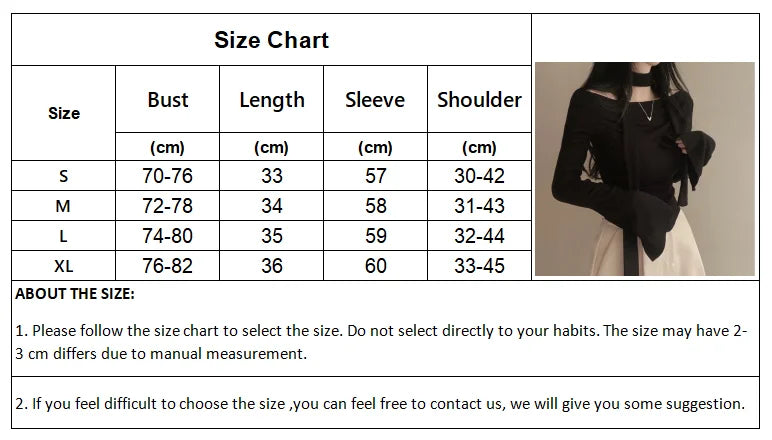 Oklulu Y2K Crop T-Shirts Women Hotsweet Chic Long Sleeve Top Female Vintage Fashion Off Shoulder Tee Lady Spring Casual Lace-Up T Shirt