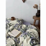 OKLULU  -  100% Cotton Bedding Set 4-piece/set Textile Home Wisteria Retro Bedding Set Deluxe King Bed Sheet/Duvet Cover/pillow Case