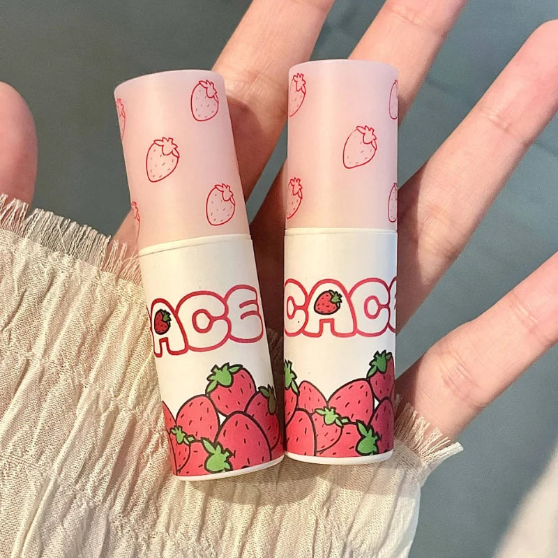 Oklulu Lovely Strawberry Matte Liquid Lipstick Velvet Nude Red Lip Gloss Long Lasting Non-stick Cup Lip Mud Tint Cream Makeup Cosmetics