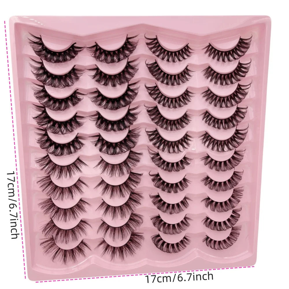 Oklulu 20 pairs Dramatic Volume 3D Faux False Eyelashes for Natural Looking Eyelash Extensions and Makeup