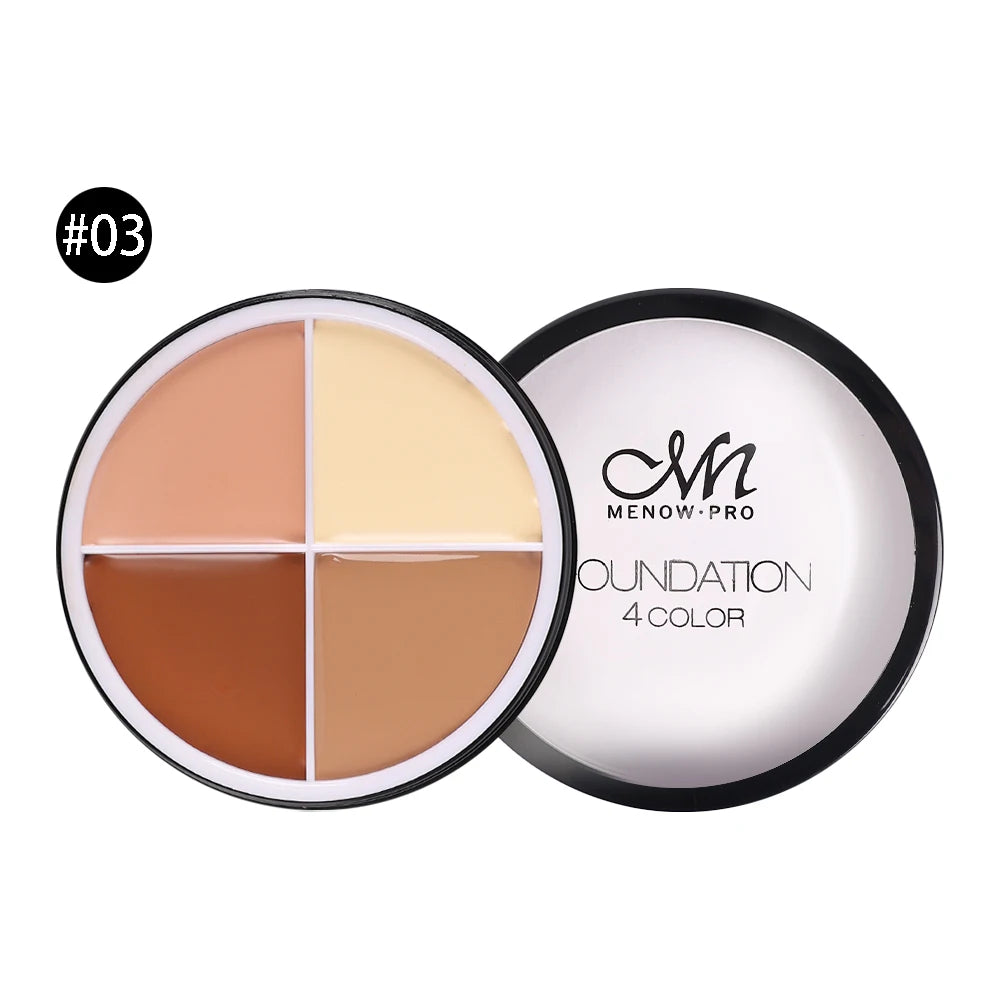 Oklulu 4 Colors Concealer Makeup Palette Waterproof Moisturizing Coverage Dark Circle Face Contour Bronzer Foundation Cream Cosmetic