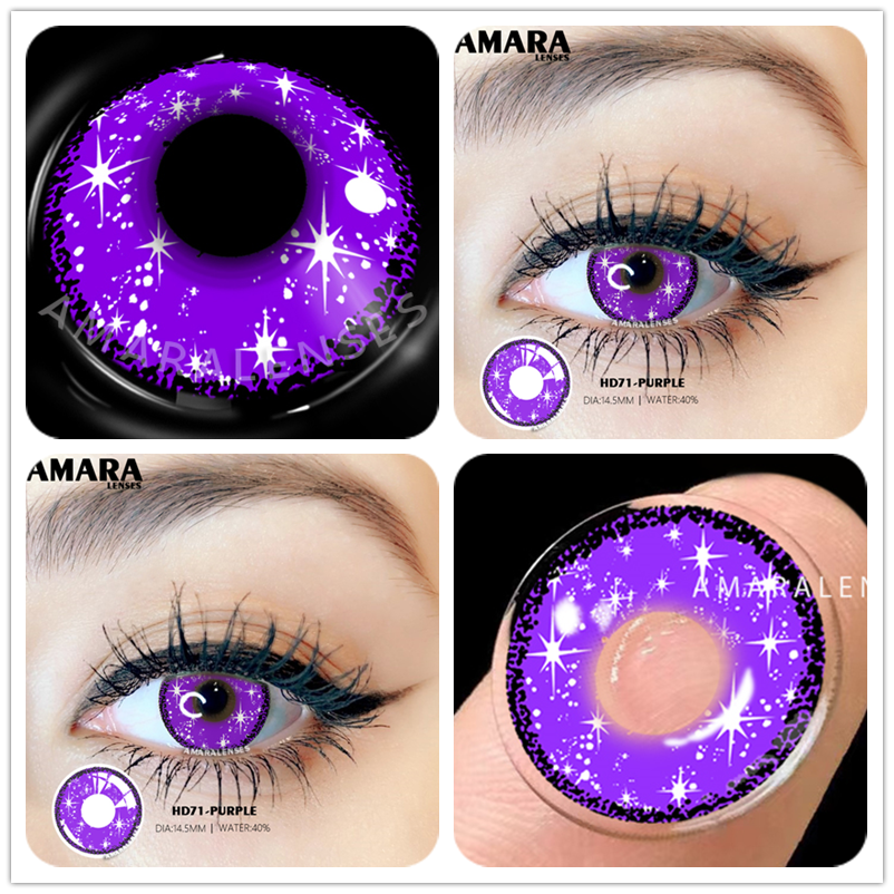 Color Contact Lenses For Eyes 2pcs Anime Cosplay Colored Lenses Blue Crazy Halloween Lenses Contact Lens Beauty Makeup