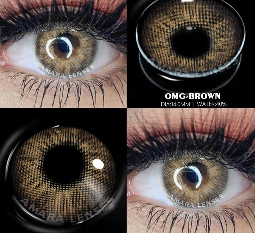 Natural Colored Contacts Lenses Brown 2pcs Contacts Beautful Pupils Color Contacts Yearly Makeup Cosmetic Contact Lens