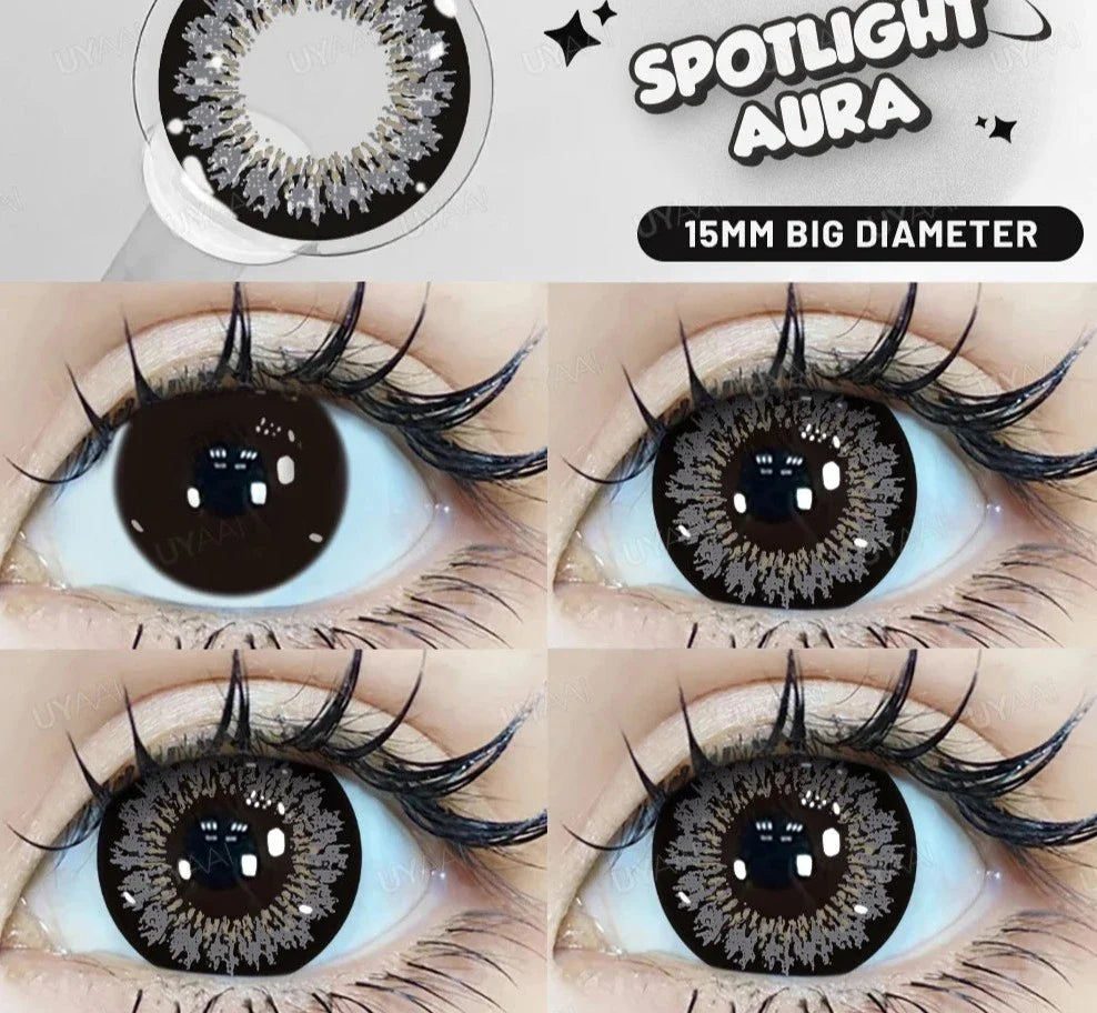 15mm Big Diameter Black Lenses 14.5mm Lenses  Colored Contact Lenses for Eyes Big Eye Lenses Natural Look Lenses