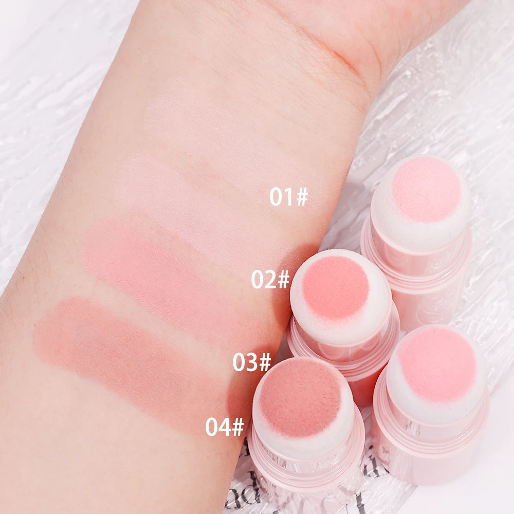 Oklulu Matte Cheek Blush Stick Natural Peach Blush Eyeshadow Powder Multi-purpose Eyes&lips Blusher Face Contouring Makeup Cosmetics