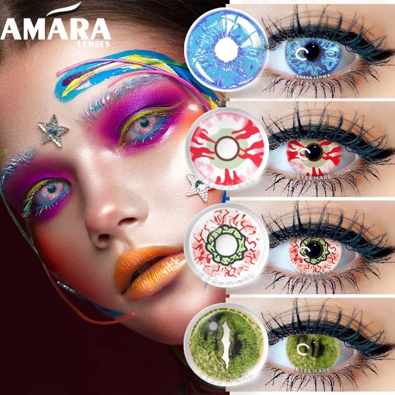 Color Contact Lenses For Eyes Anime Cosplay Colored Lenses Blue Purple Multicolored Lenses Contact Lens Beauty Makeup