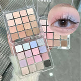 Oklulu 16 Colors Matte Eyeshadow New Square Eyeshadow Palette Matte Pearl Sequins Blush Eyeshadow Brighten Complexion