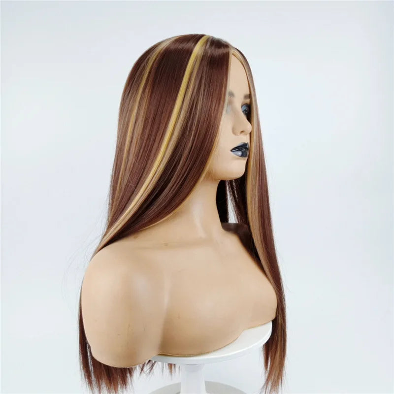 OKLULU  -  Wigs Highlight Ombre Straight Upgrade wigs For Women daily use Balayage cosplay Blonde synthetic wig