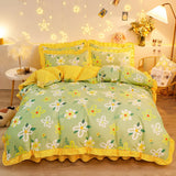 OKLULU Kuup New Duvet Cover kawaii Bedding Set Twin Size Flower Quilt Cover 150x200 High Quality Skin Friendly Fabric Bedding Cover