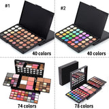 Oklulu 40/74/78 Colors Glitter Eyeshadow Palette Matte Waterproof Long Lasting Pressed Powder Cosmetics Kit  Fashion Women MakeUp Tools