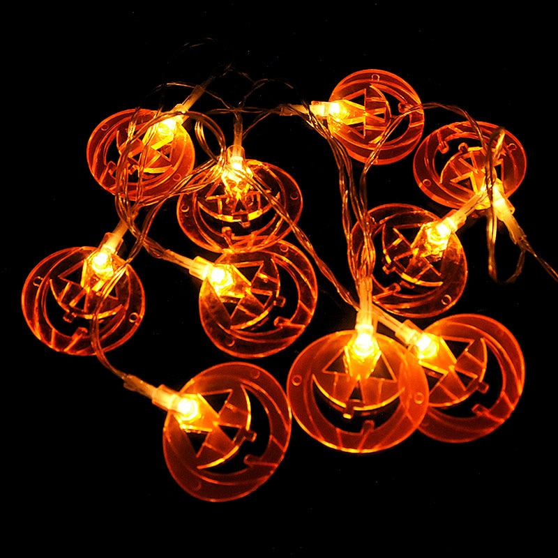 150cm 10LED Halloween LED String Lights Portable Pumpkin Ghost Skeletons Lights for Home Bar Halloween Party Decor Supplies