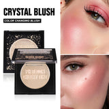 OKLULU  -  Shimmer Gold Crystal Blush Multi Balm Temperature Change Blush Facial Blusher Cream for Lip Eye Makeup Pink Cheek Rouge Palette