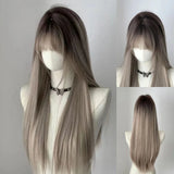 OKLULU  -  EMO Wigs Ombre Long Straight Hair Asian Gradient Picking European and American Style Headband Wig for Daily Use Cosplay  가발