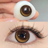 OKLULU  -   Natural Brown Color Contact Lenses for Eyes 1Pair Colored Lenses Beautiful Pupil Makeup Yearly Use Eye Colored Contacts