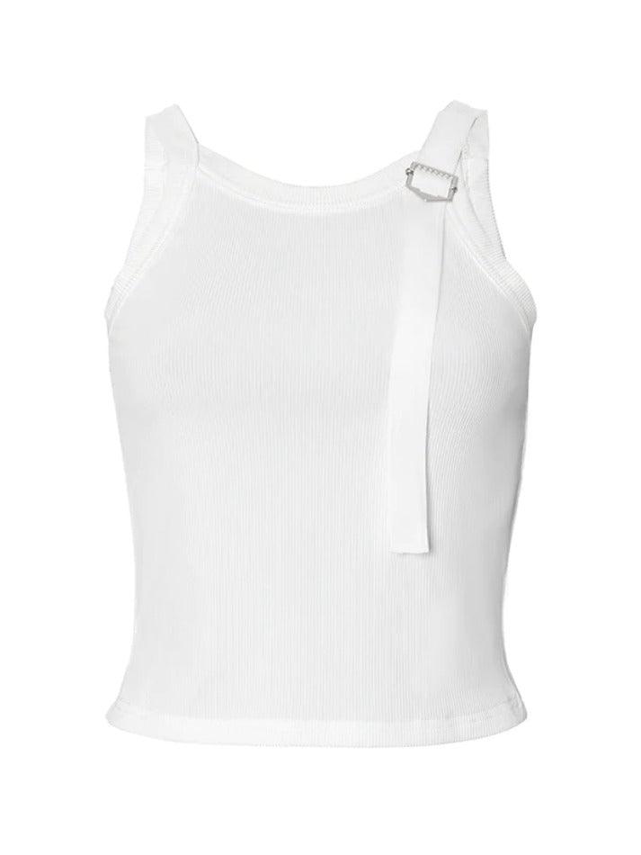 Plain Asymmetric Slim Tank Top