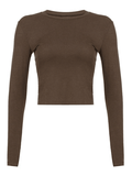 Basic Solid Long Sleeve Crop Top