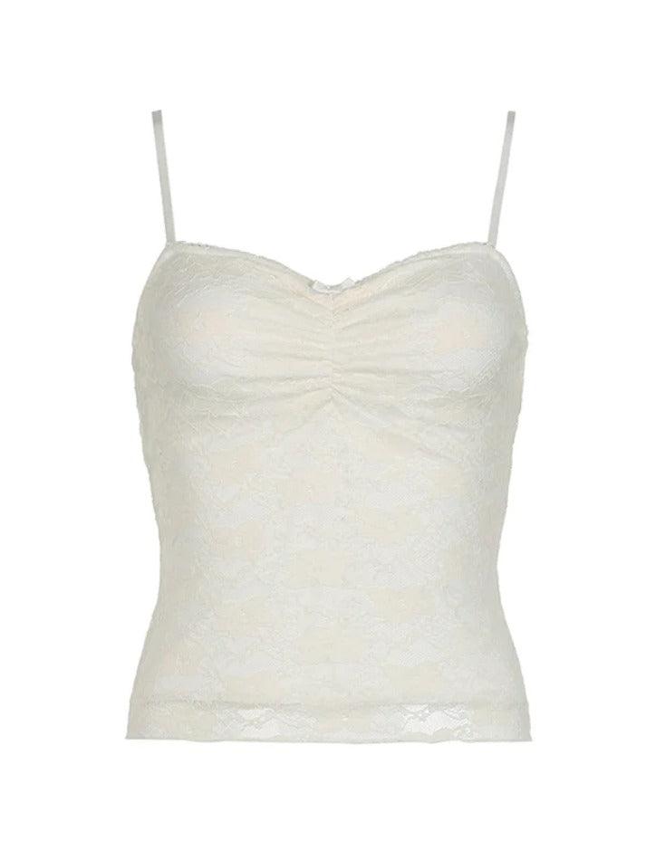 Guipure Lace Ruched Cami Top