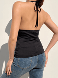 Buckle Strap Halter Crop Cami Top