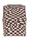 Checkered Print Crop Tank Top