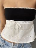 Contrast Lace Bandeau Crop Top