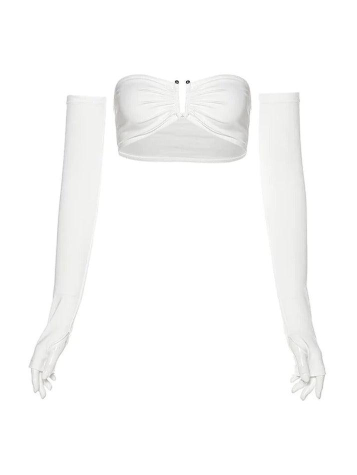 Solid Cutout Cropped Bandeau Top