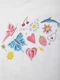 Fruity Butterfly Print Crop Top