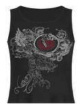 Heart Rhinestone Rib Crop Tank Top