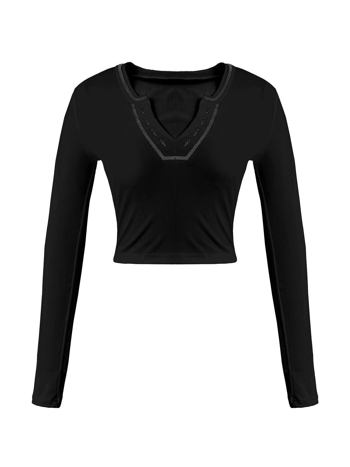 Long Sleeve Ribbed Crop Top