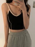 Patchwork Padded Crop Cami Top