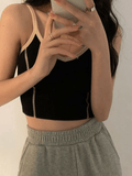 Patchwork Padded Crop Cami Top