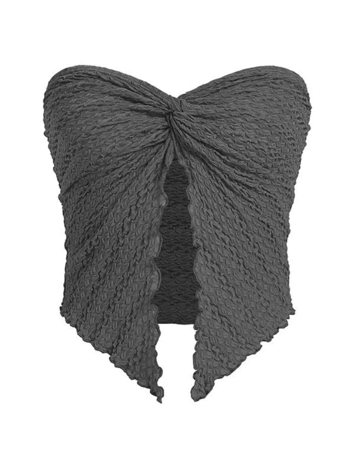 Pleated Halter Bandeau Top