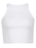 Rib Basic Solid Crop Cami Top