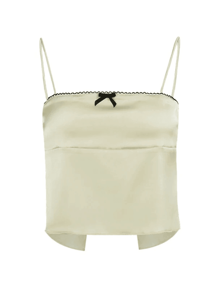 Satin Bow Decor Cami Top