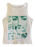 Staring Eye Graphic Crop Tank Top